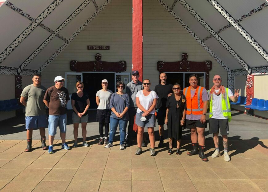 Miko Brouwer (centre) and colleagues from RDT Pacific joined Puniu River Care whānau at an Open Day earlier in 2023 Miko Brouwer (centre) and colleagues from RDT Pacific joined Puniu River Care whānau at an Open Day earlier in February 2023